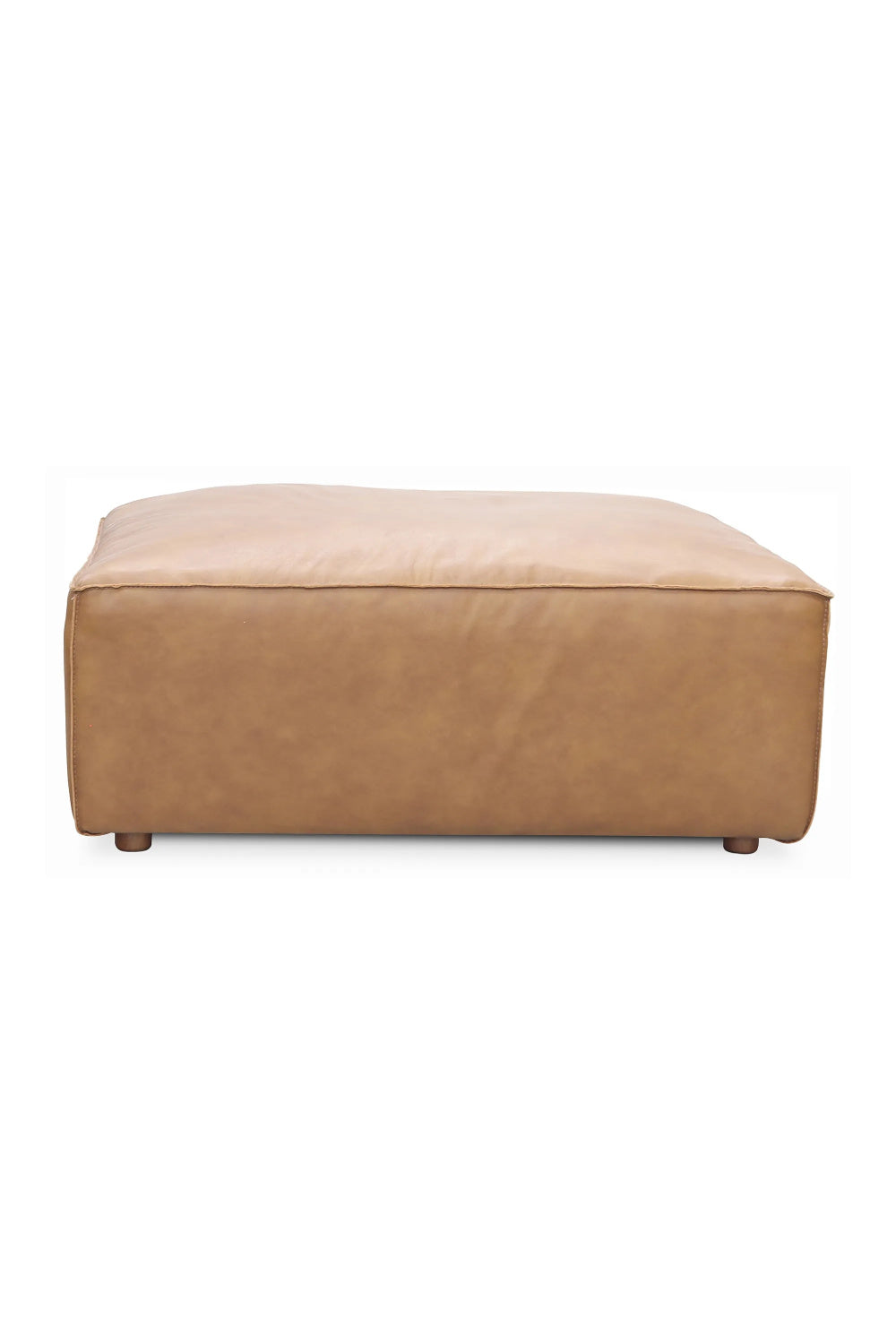 Modern European furniture - Tan Leather Square Ottoman - www.oroa.com | Oroa.com