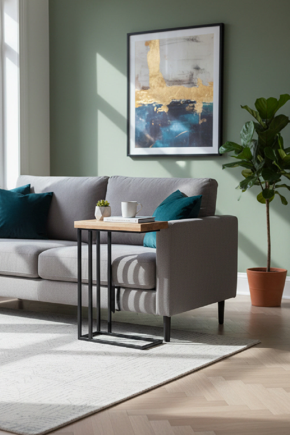 Modern European furniture - C-Shaped Oak Side Table - www.oroa.com | Oroa.com