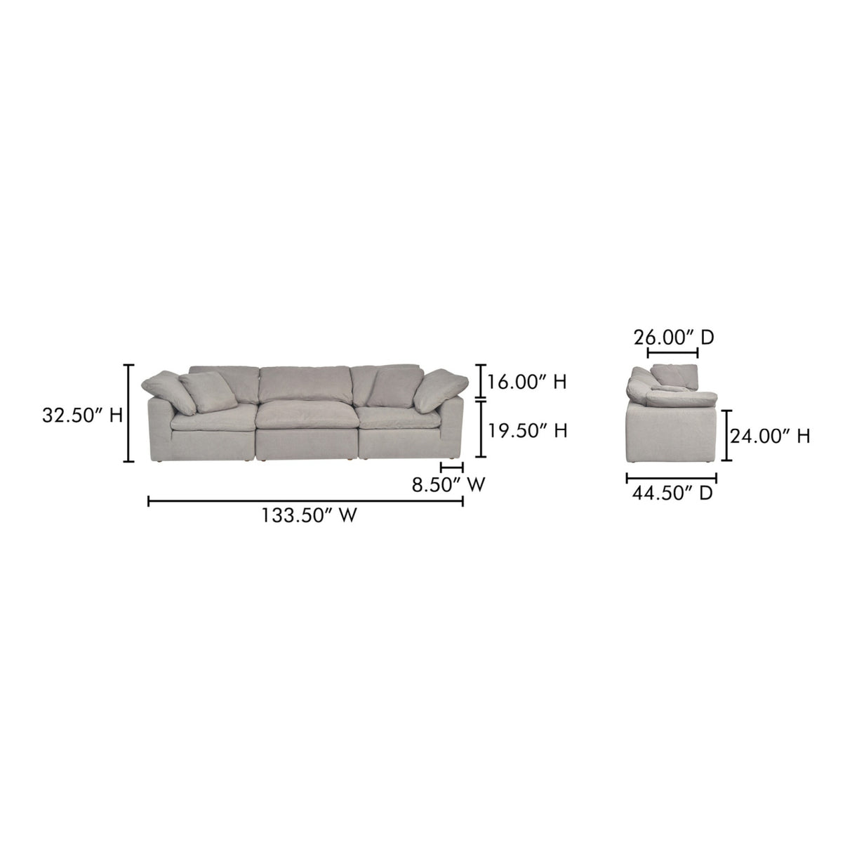 Modern European furniture - Fabric Upholstered Modular Sofa - www.oroa.com | Oroa.com