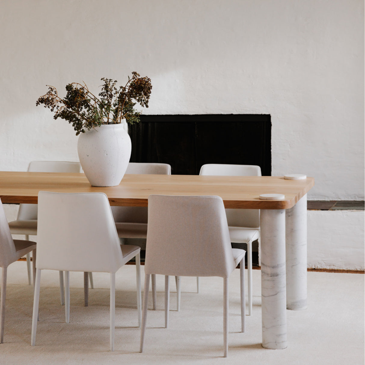 Modern European furniture - Minimalist Vegan Leather Dining Chairs (2) - www.oroa.com | Oroa.com