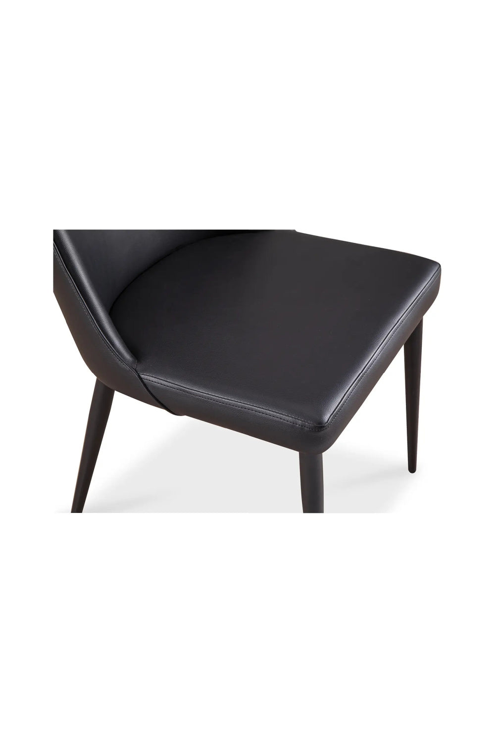 Modern European furniture - Black Vegan Leather Dining Chairs (2) - www.oroa.com | Oroa.com
