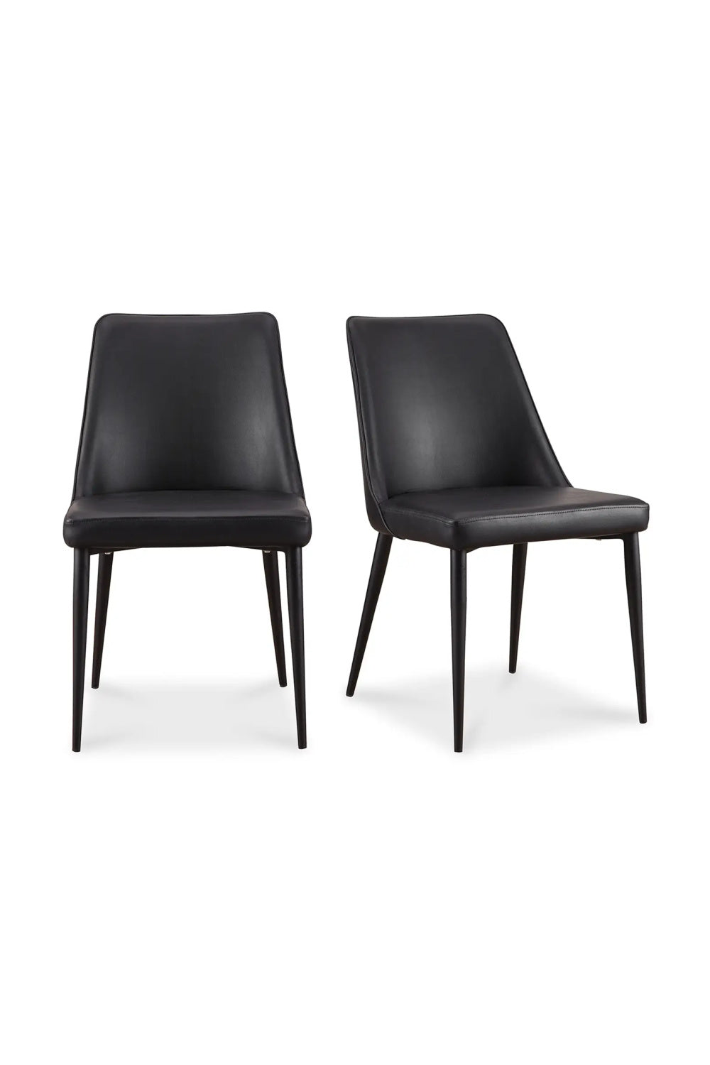 Modern European furniture - Black Vegan Leather Dining Chairs (2) - www.oroa.com | Oroa.com