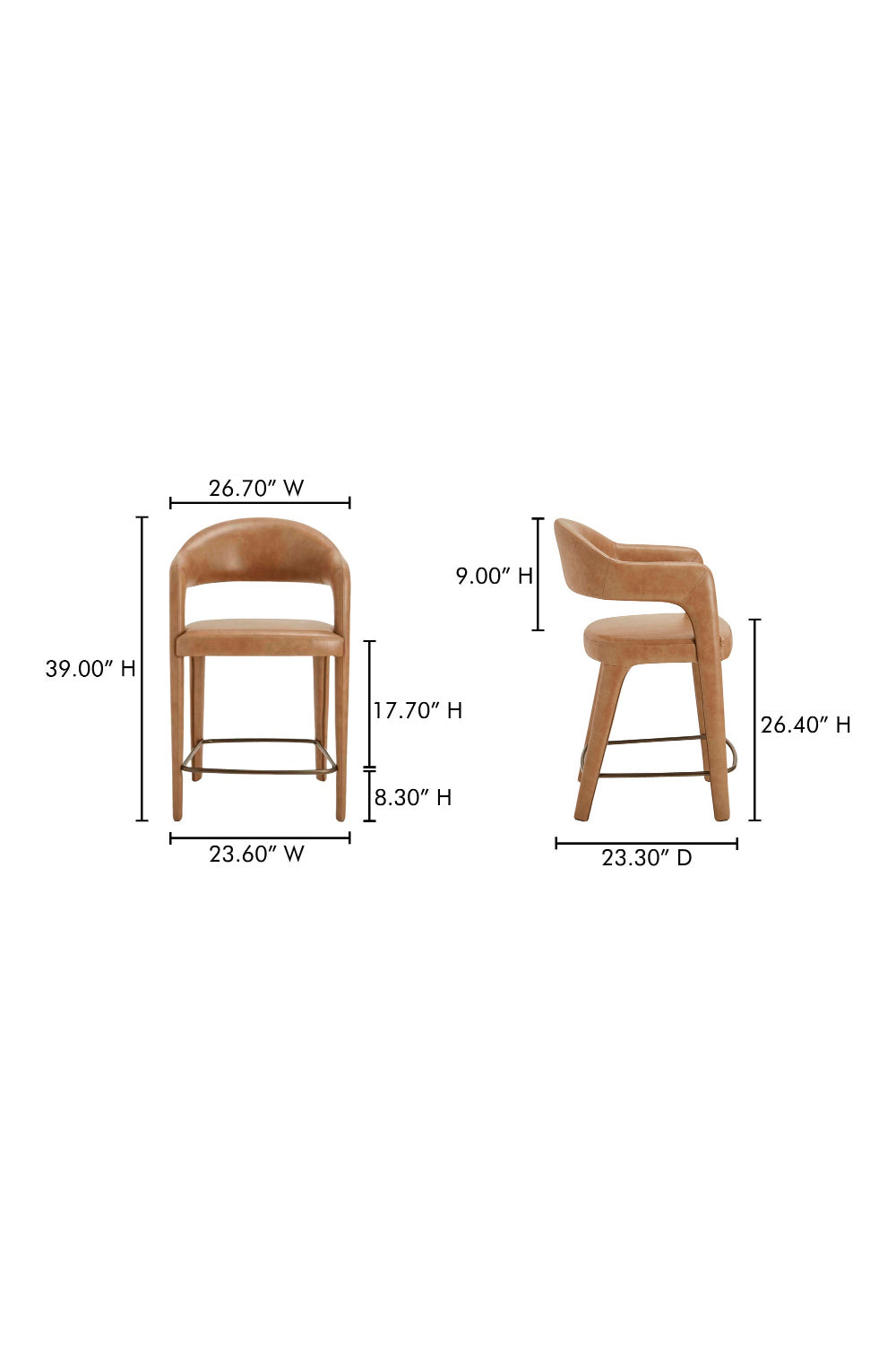 Modern European furniture - Open Barrel-Back Counter Stool - www.oroa.com | Oroa.com