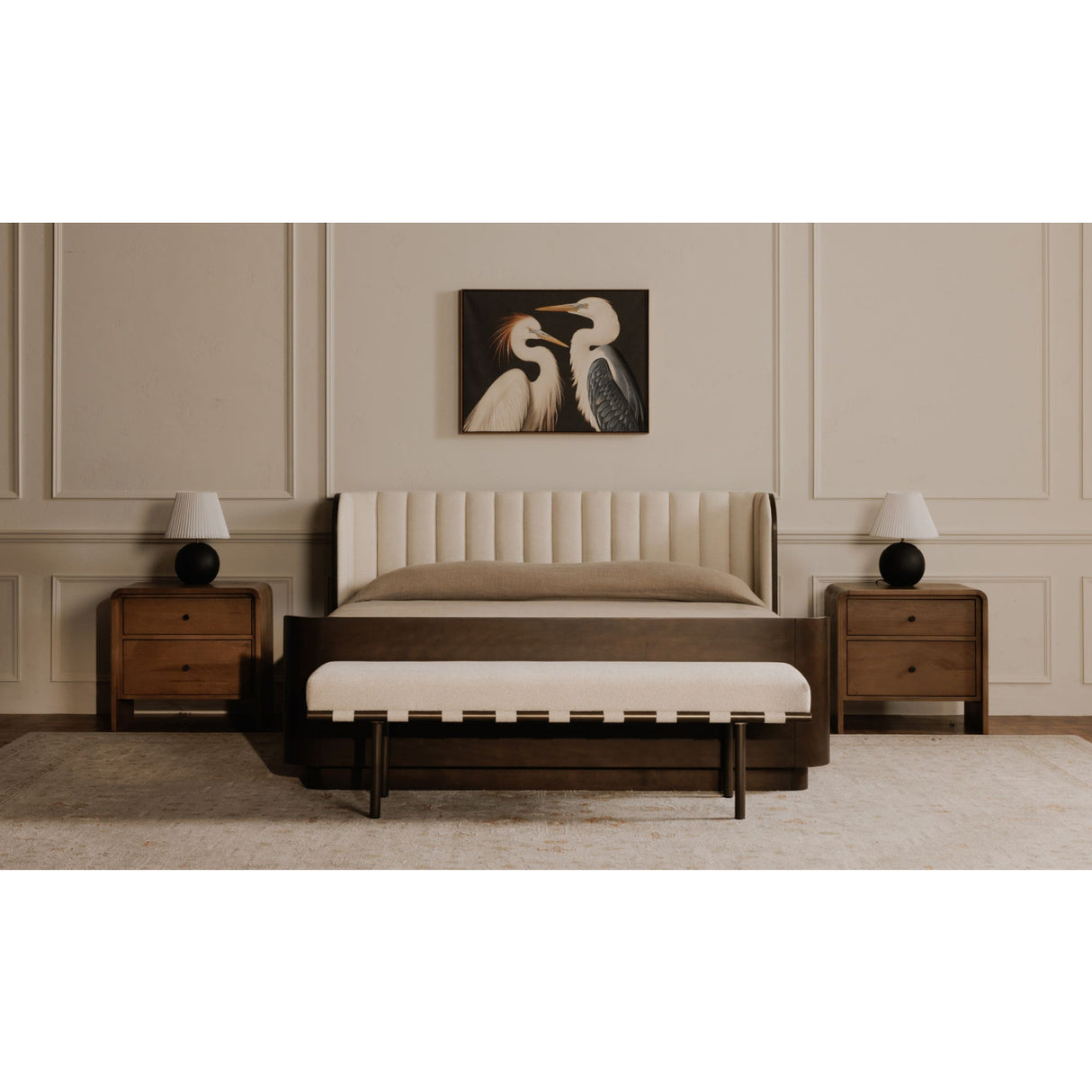 Modern European furniture - Beige Upholstered Dining Bench - www.oroa.com | Oroa.com