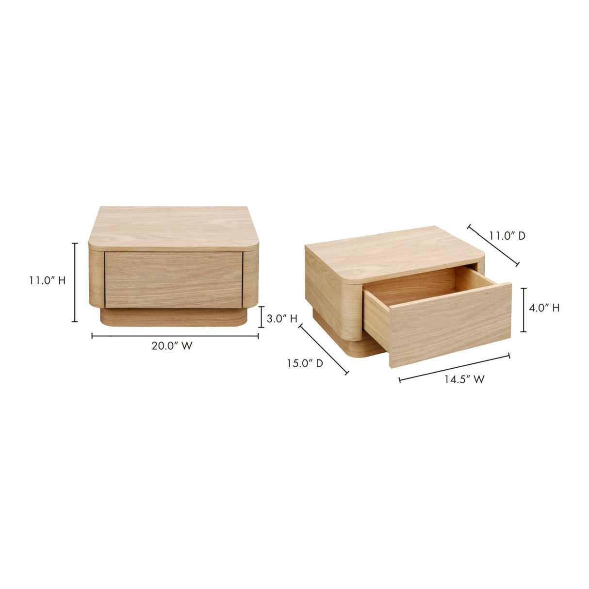 Modern European furniture - 1-Drawer Wooden Nightstand S - www.oroa.com | Oroa.com