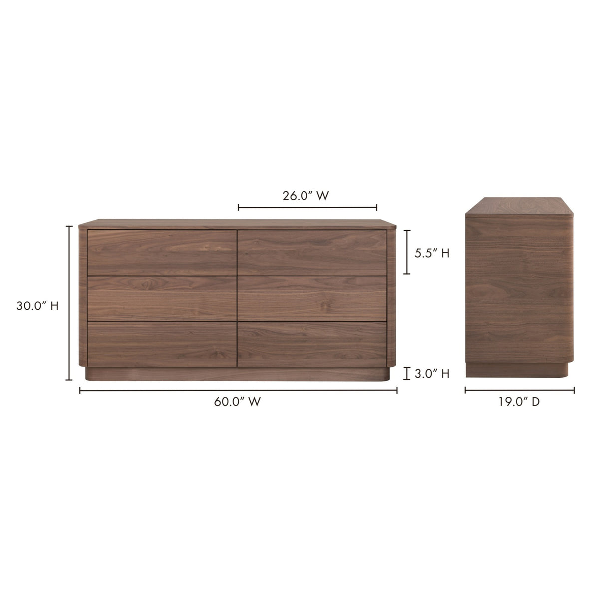Modern European furniture - 6-Drawer Wooden Dresser - www.oroa.com | Oroa.com