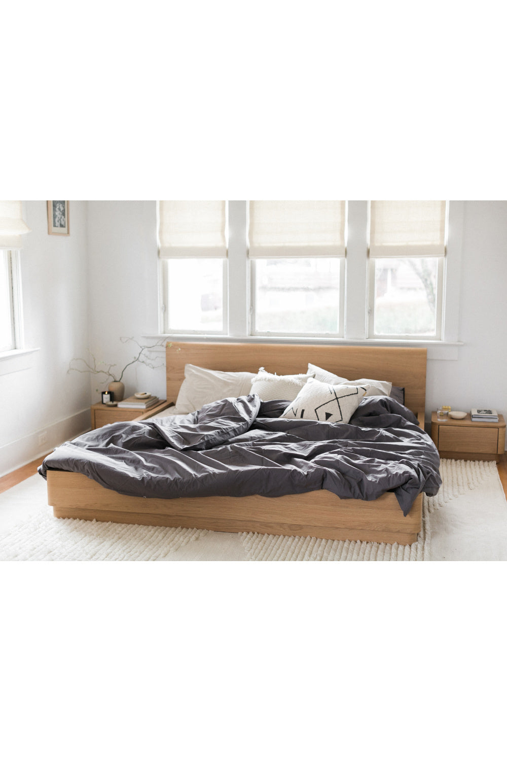 Modern European furniture - Light Oak Scandinavian Bed - www.oroa.com | Oroa.com