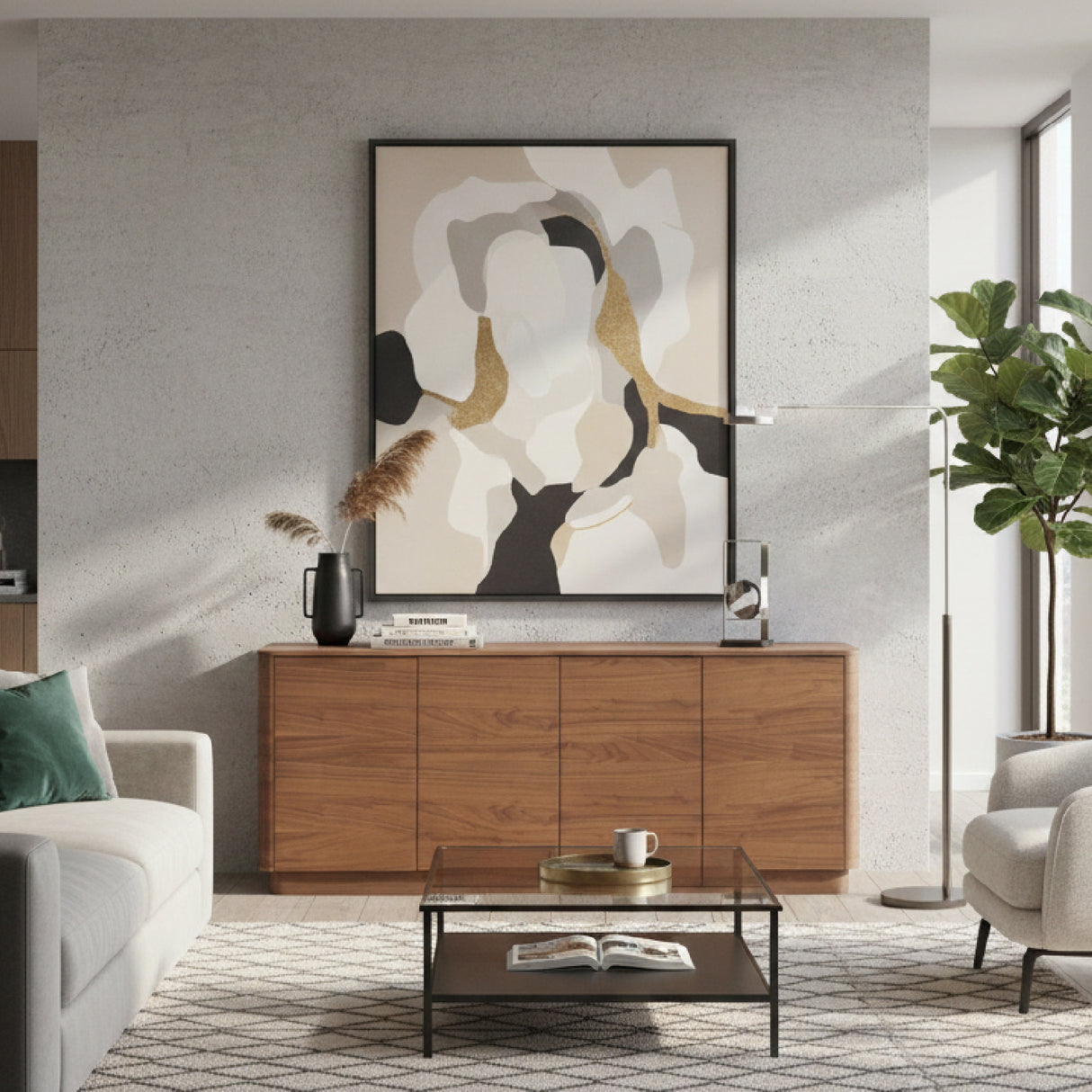 Modern European furniture - 4-Door Wooden Sideboard - www.oroa.com | Oroa.com