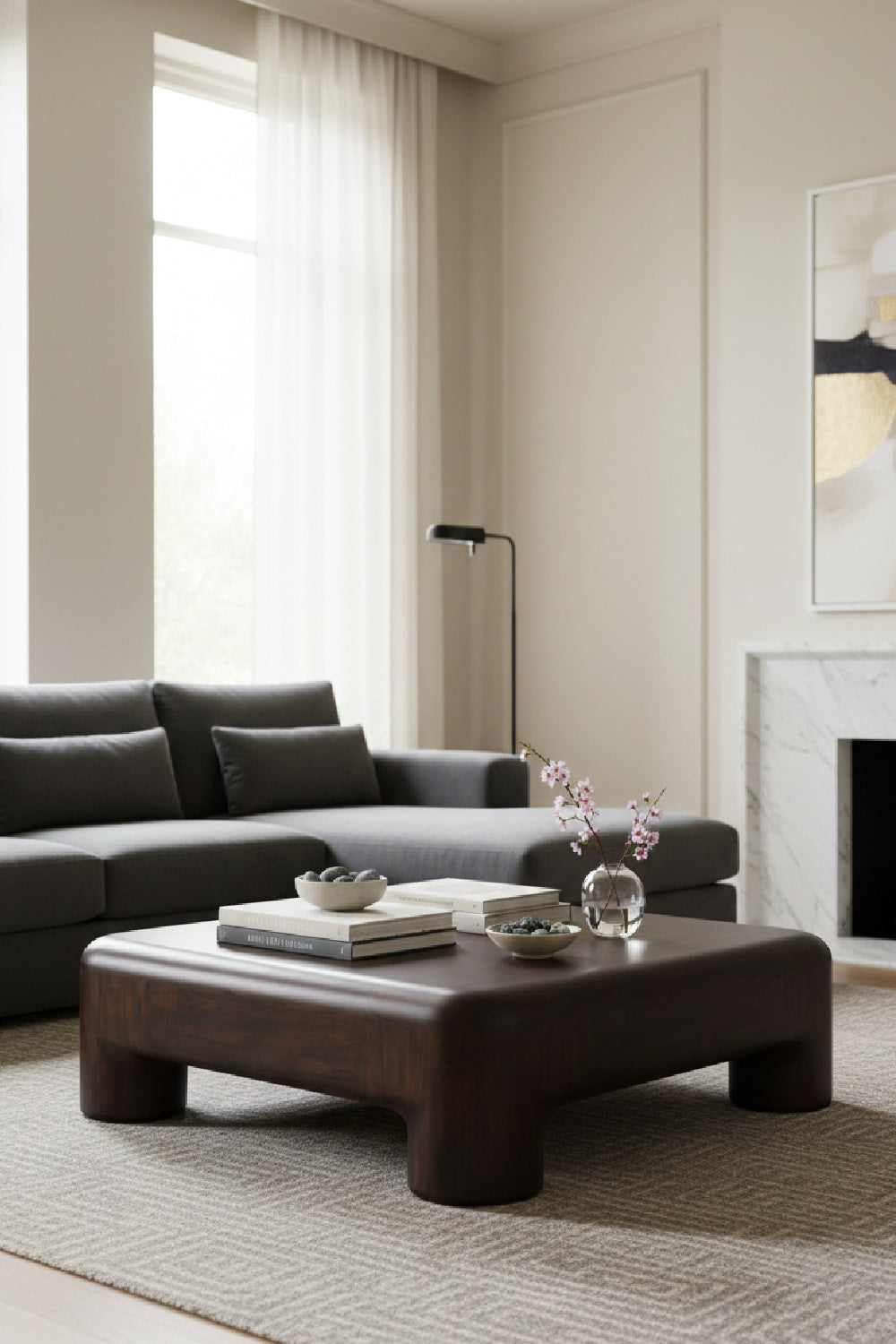 Modern European furniture - Brown Acacia Coffee Table - www.oroa.com | Oroa.com
