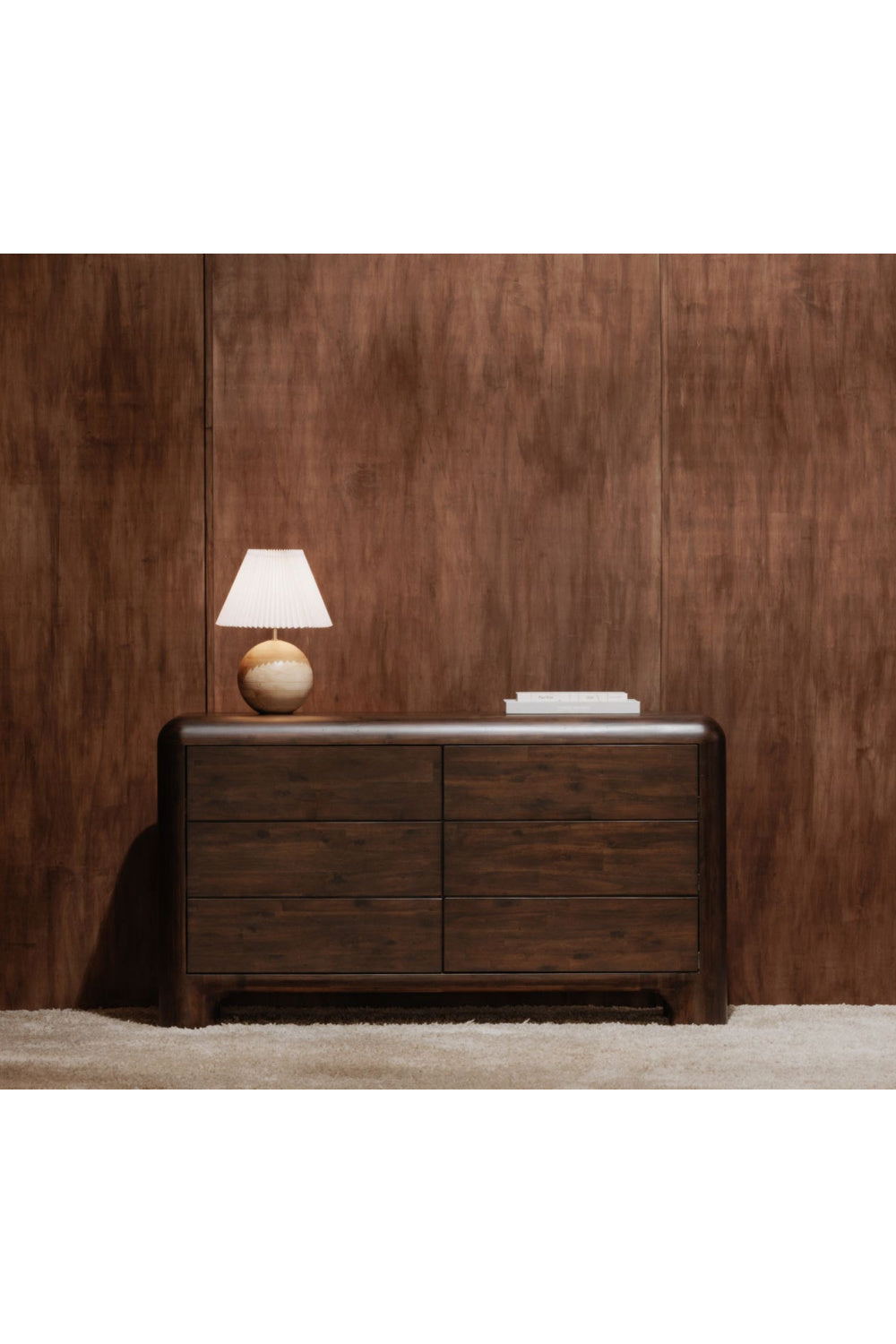 Modern European furniture - Brown Acacia 6-Drawer Dresser - www.oroa.com | Oroa.com
