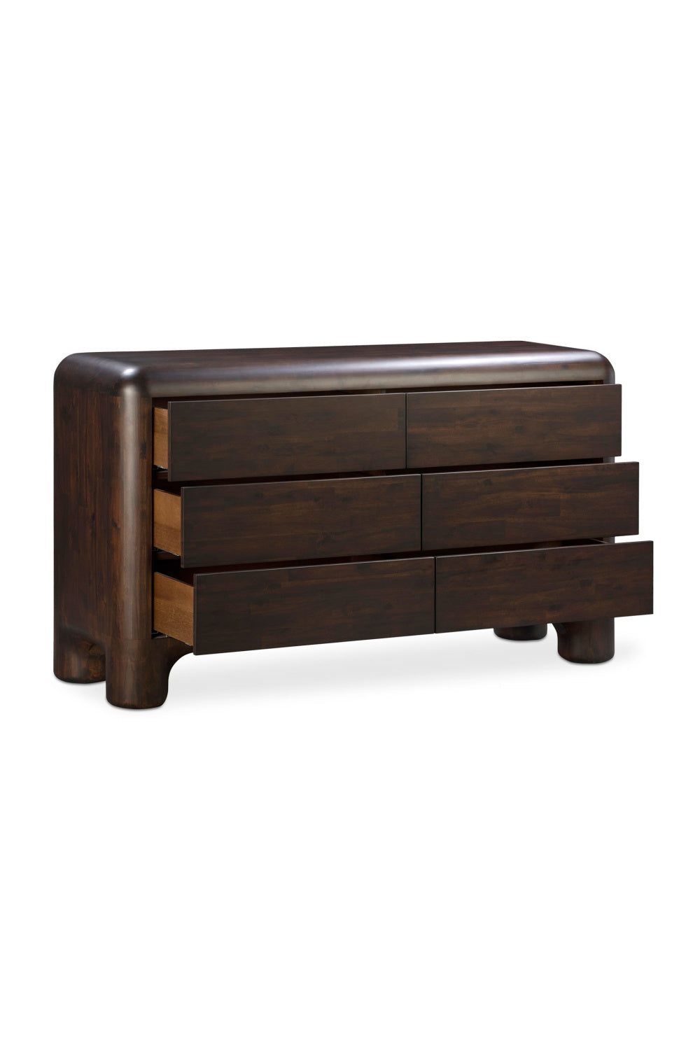 Modern European furniture - Brown Acacia 6-Drawer Dresser - www.oroa.com | Oroa.com