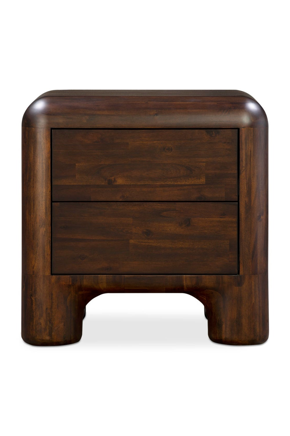 Brown Acacia 2-Drawer Nightstand | Oroa.com