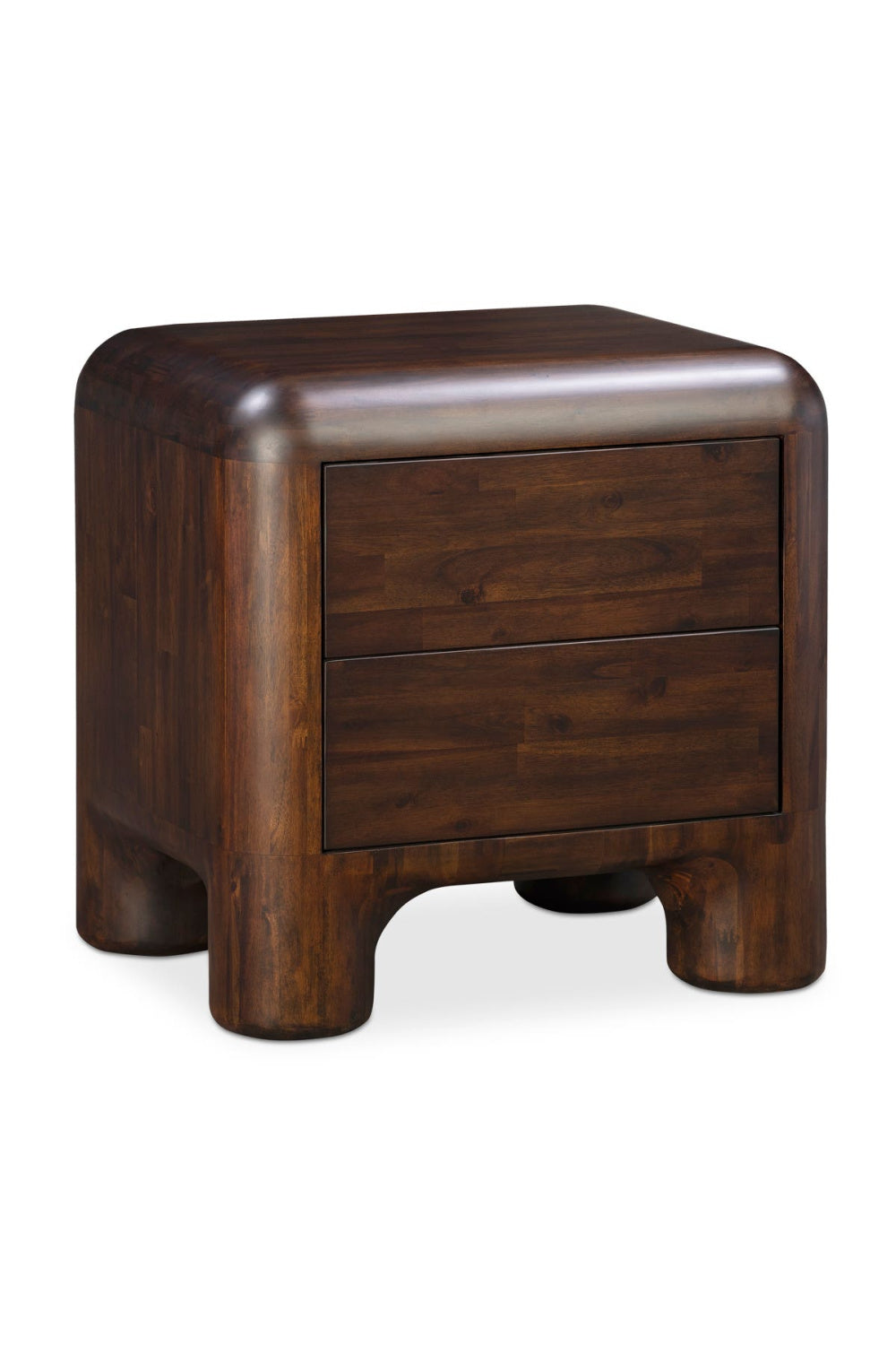 Brown Acacia 2-Drawer Nightstand | Oroa.com
