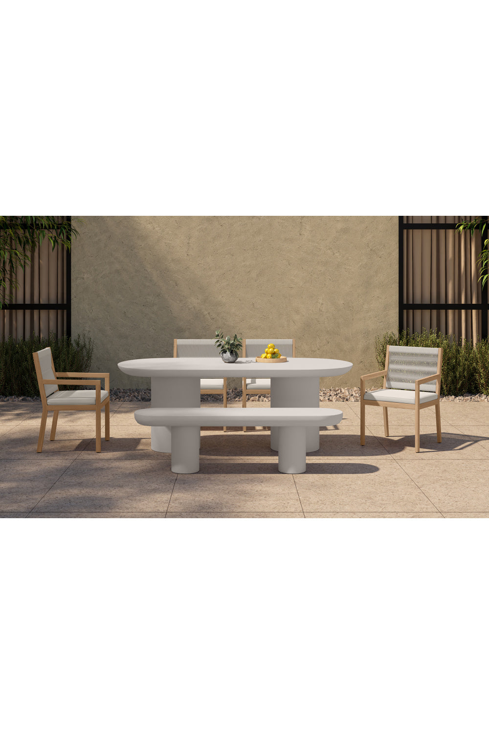 Modern European furniture - Cream Concrete Dining Table - www.oroa.com | Oroa.com
