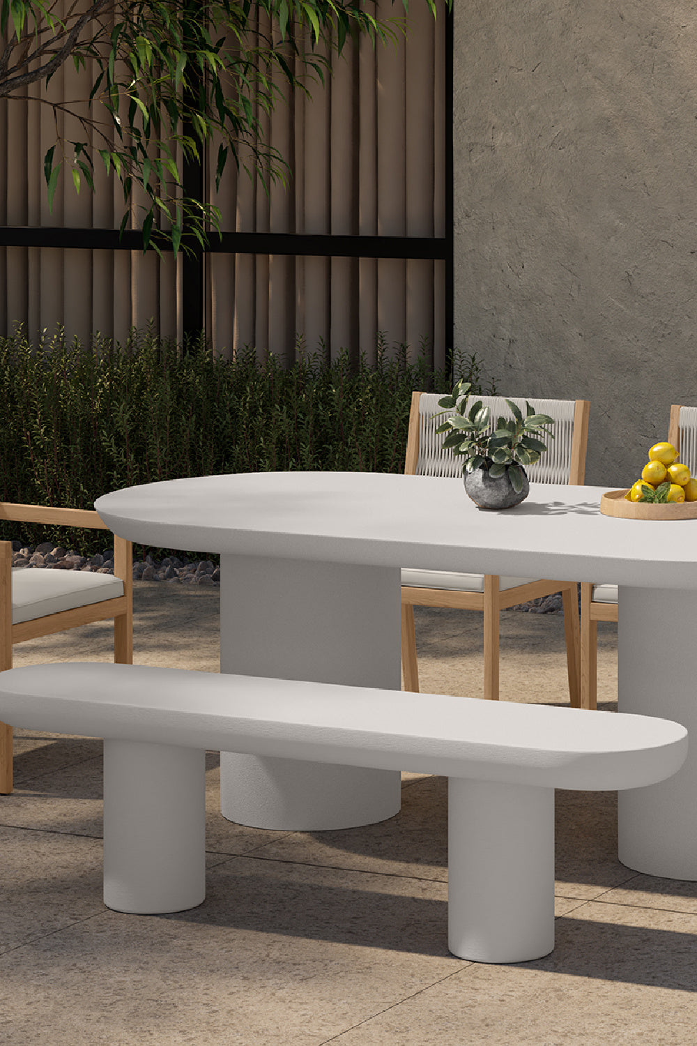 Modern European furniture - Cream Concrete Dining Table - www.oroa.com | Oroa.com