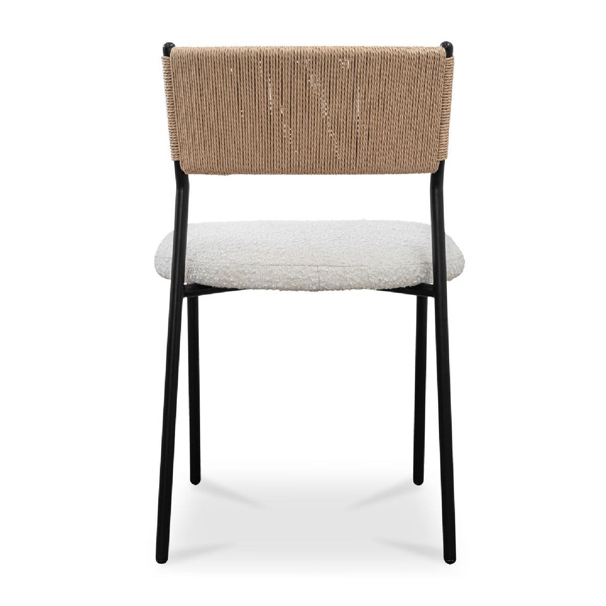 Modern European furniture - White Boucle Dining Chair (2) - www.oroa.com | Oroa.com