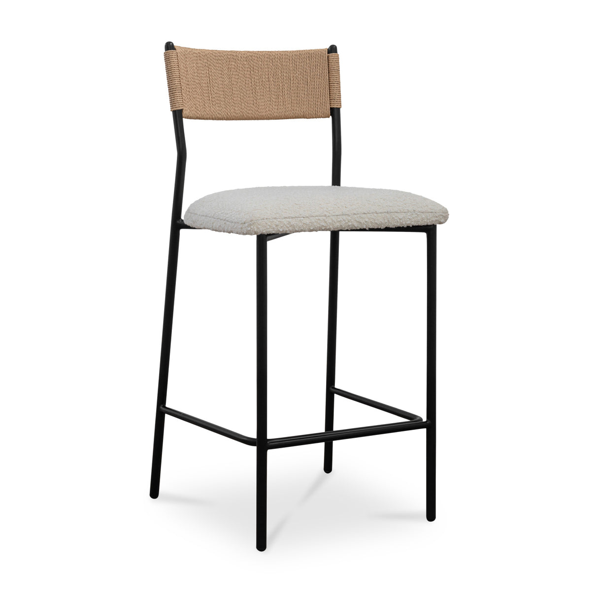 Modern European furniture - White Boucle Seat Counter Stool - www.oroa.com | Oroa.com