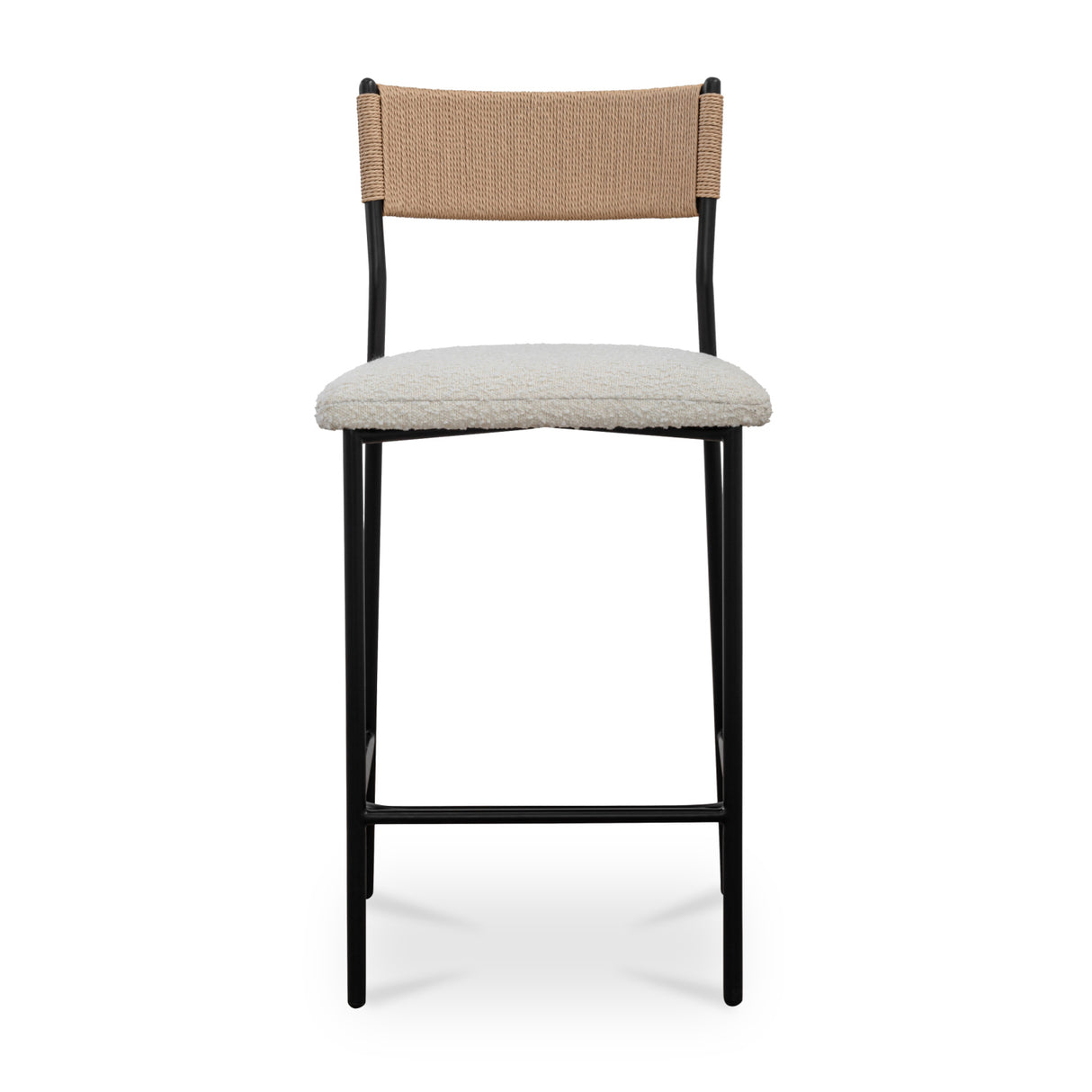 Modern European furniture - White Boucle Seat Counter Stool - www.oroa.com | Oroa.com