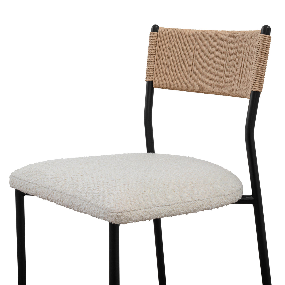 Modern European furniture - White Boucle Seat Counter Stool - www.oroa.com | Oroa.com