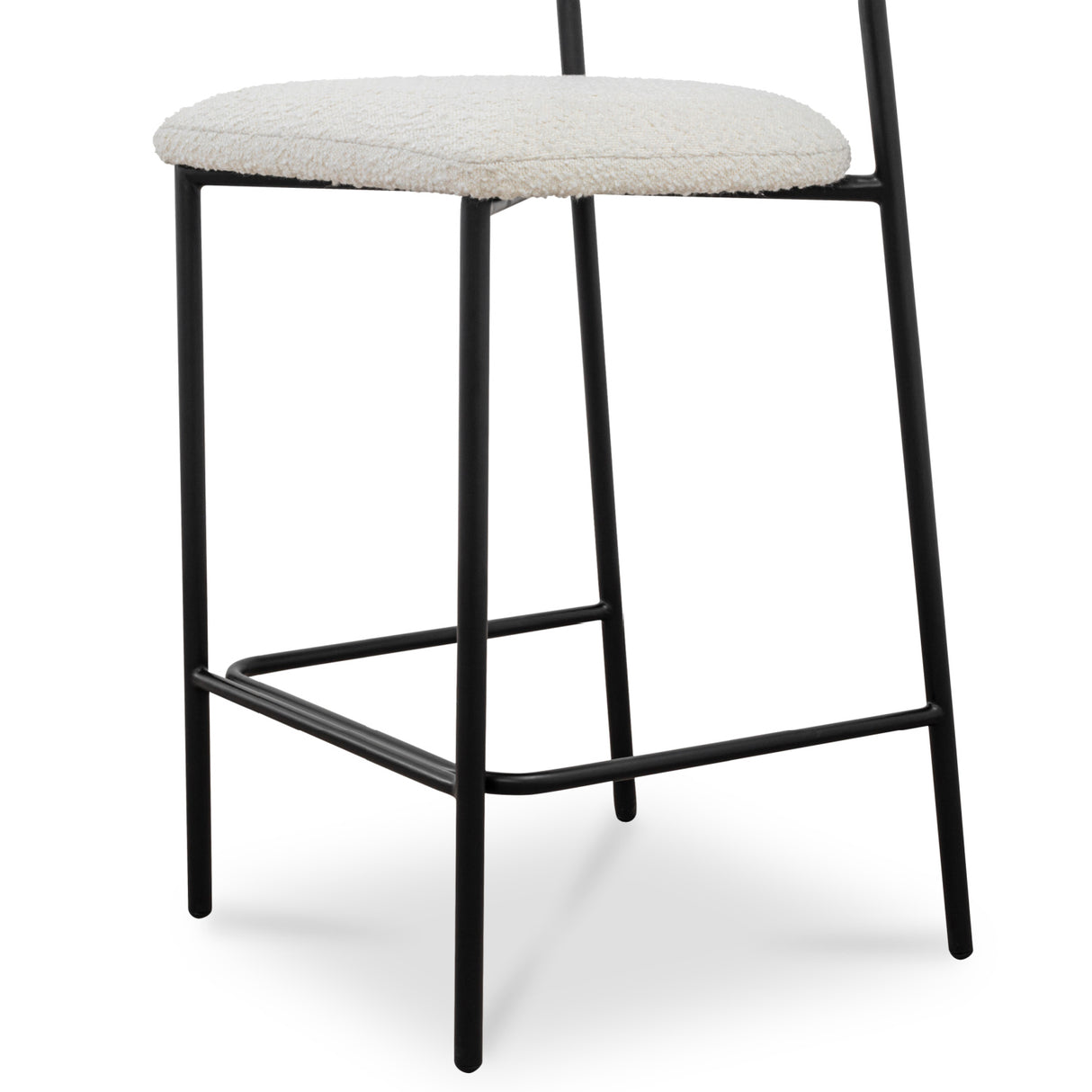 Modern European furniture - White Boucle Seat Counter Stool - www.oroa.com | Oroa.com
