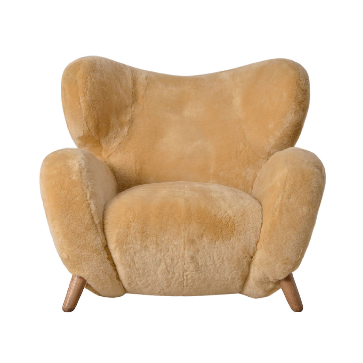 Beige Sheepskin Lounge Armchair | Oroa.com