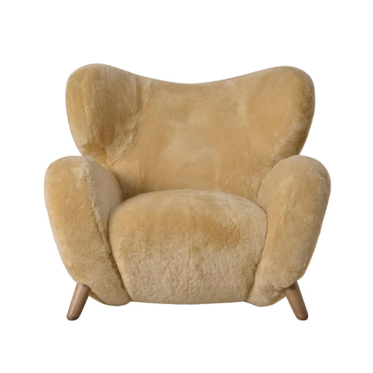 Beige Sheepskin Lounge Armchair | Oroa.com
