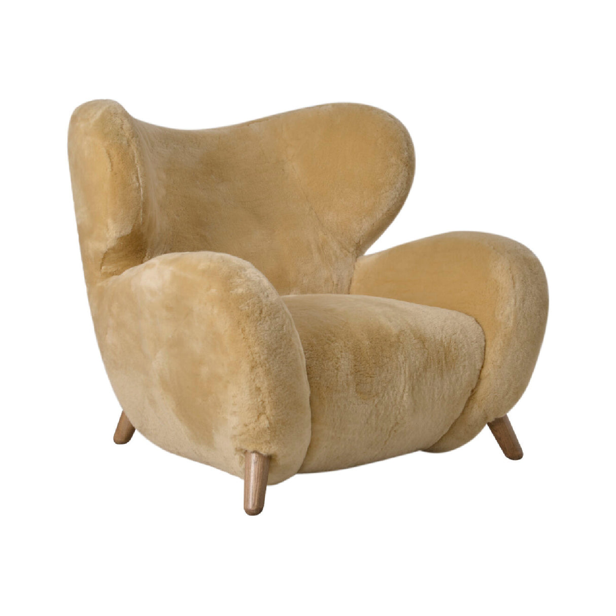 Beige Sheepskin Lounge Armchair | Oroa.com