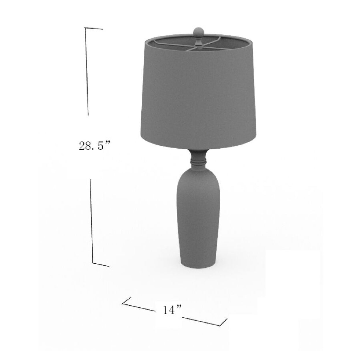 Modern European furniture - Gray Base Accent Table Lamp - www.oroa.com | Oroa.com