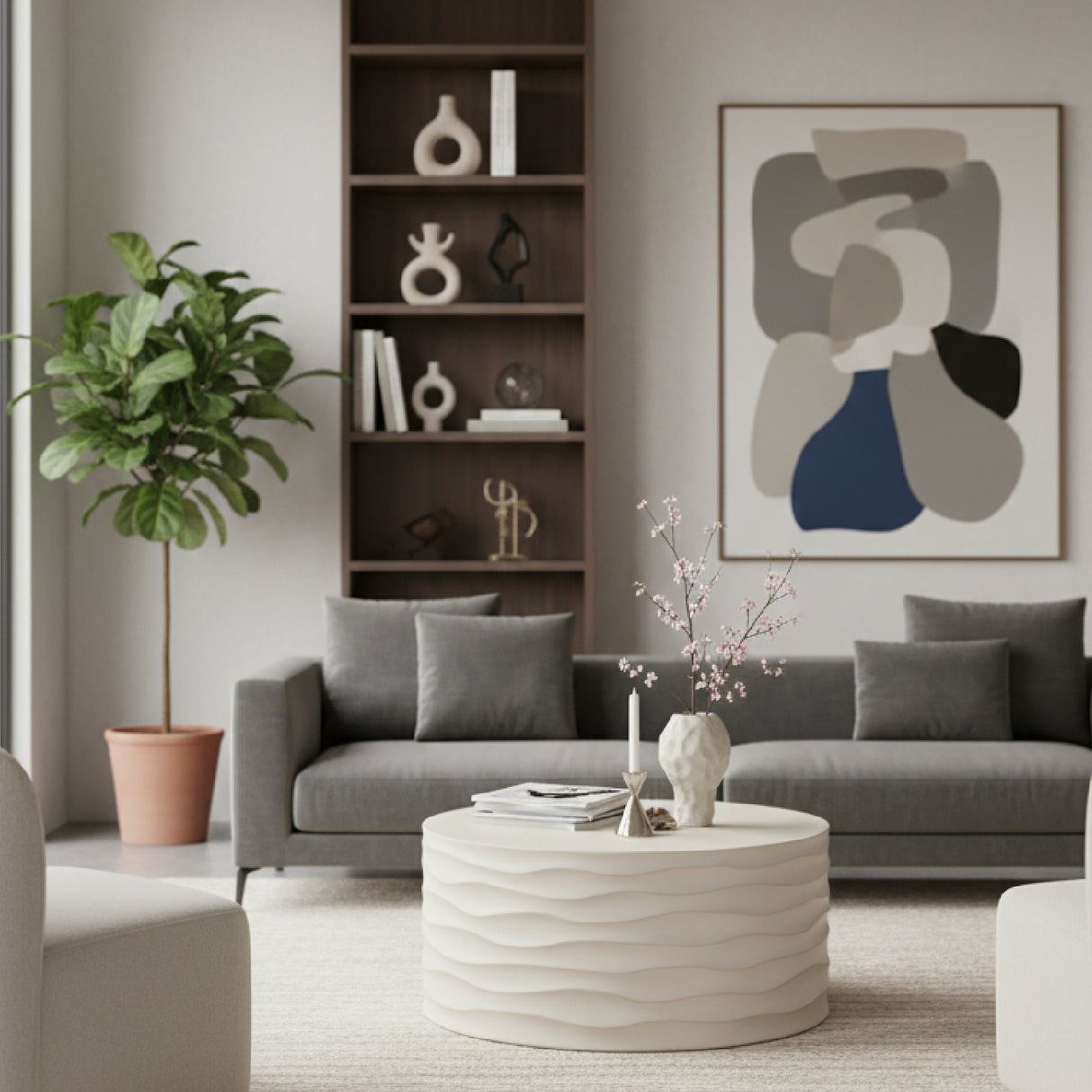 Modern European furniture - Hand-Sculpted Concrete Coffee Table - www.oroa.com | Oroa.com