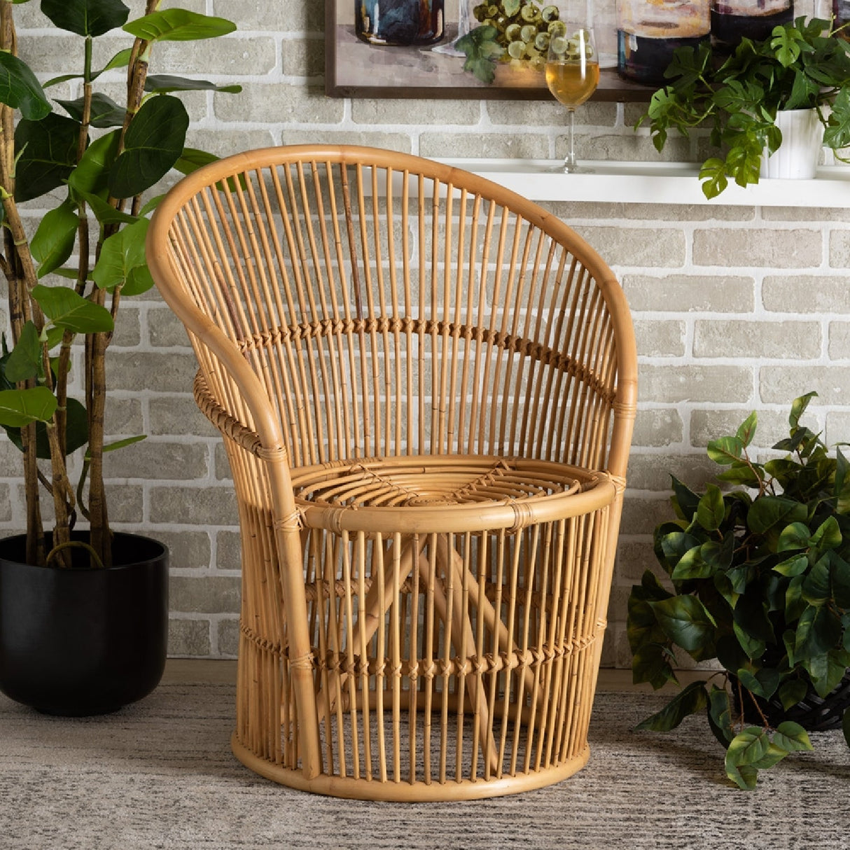 Modern European furniture - Rattan Round Base Accent Chair - www.oroa.com | Oroa.com