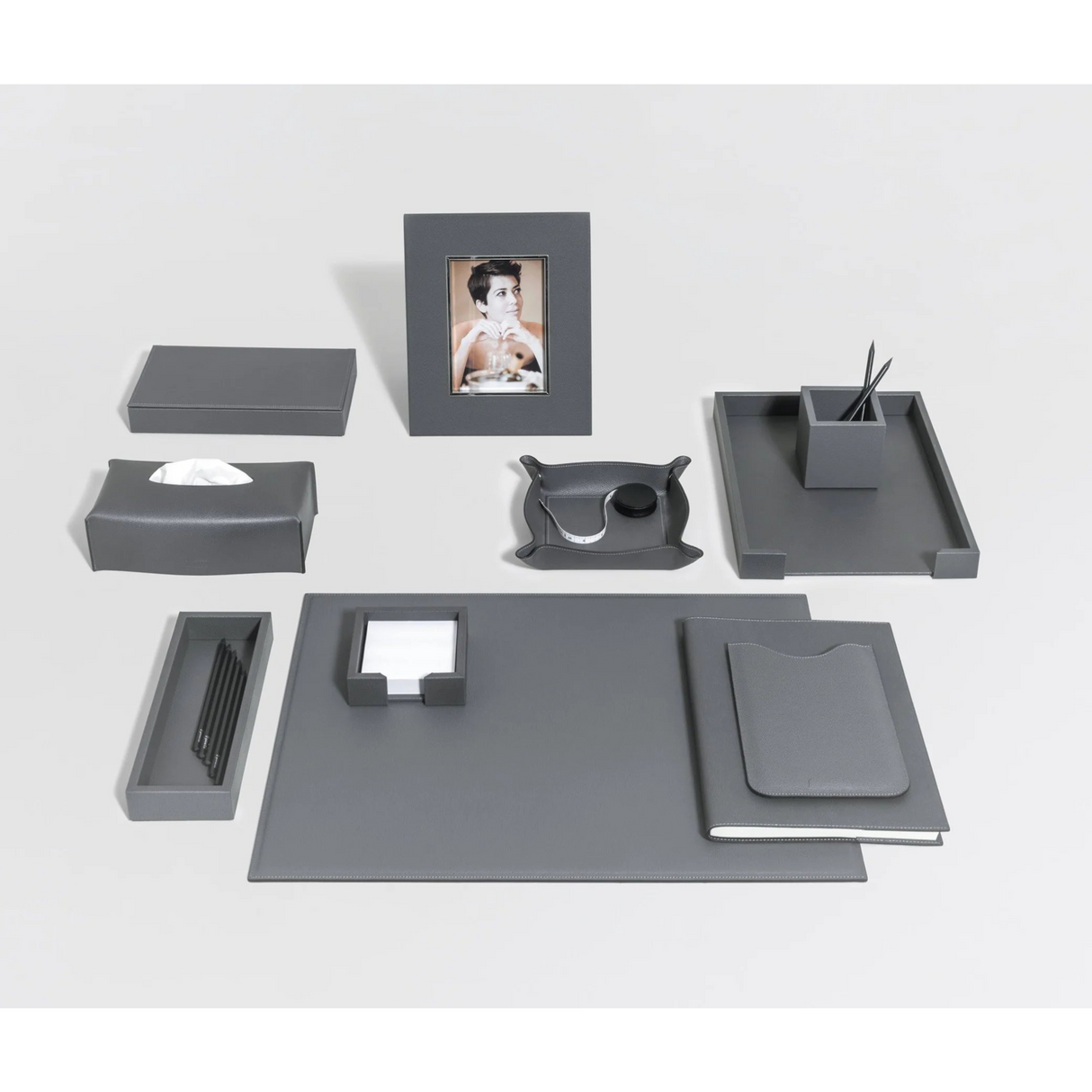 Calf Leather Lidded Box L | Oroa.com