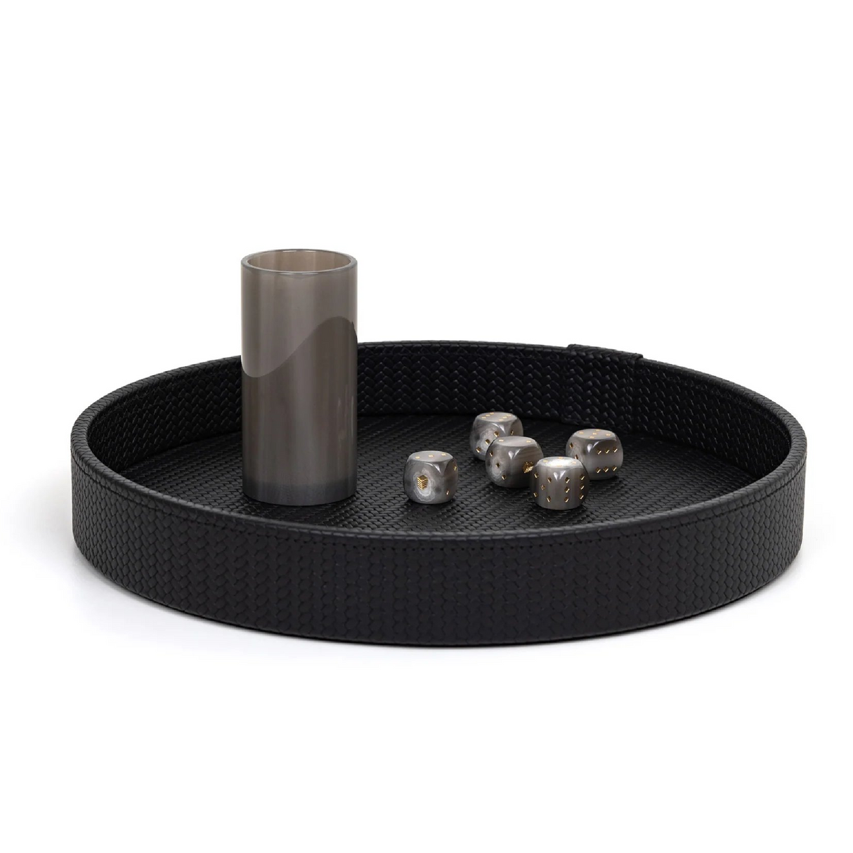 Round Leather Dice Game Set | Oroa.com