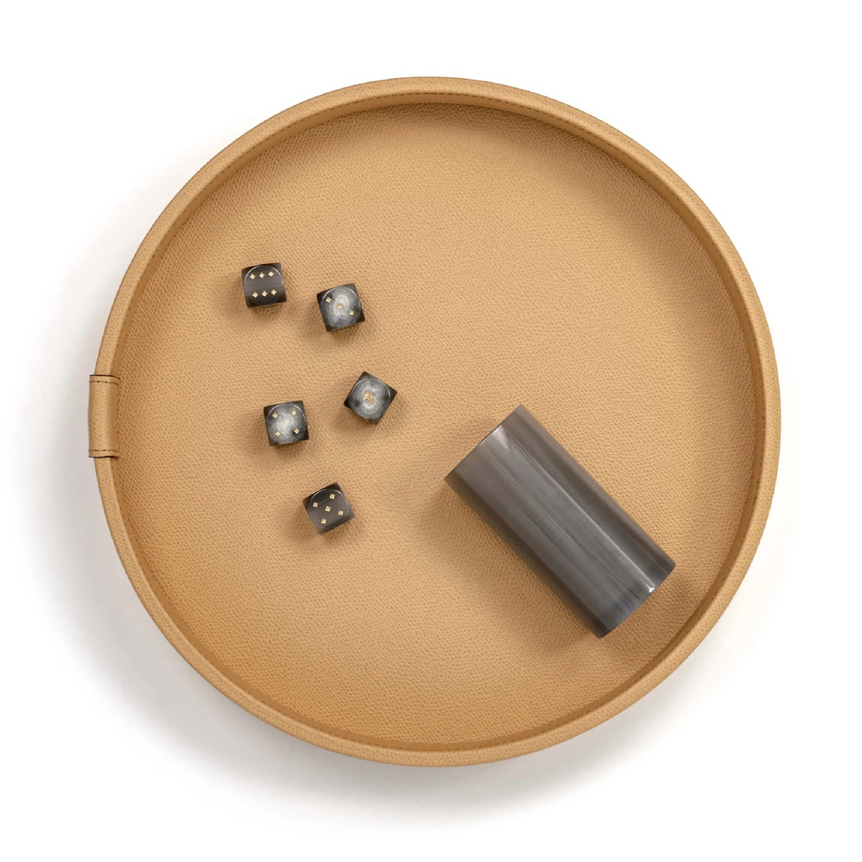 Round Leather Dice Game Set | Oroa.com