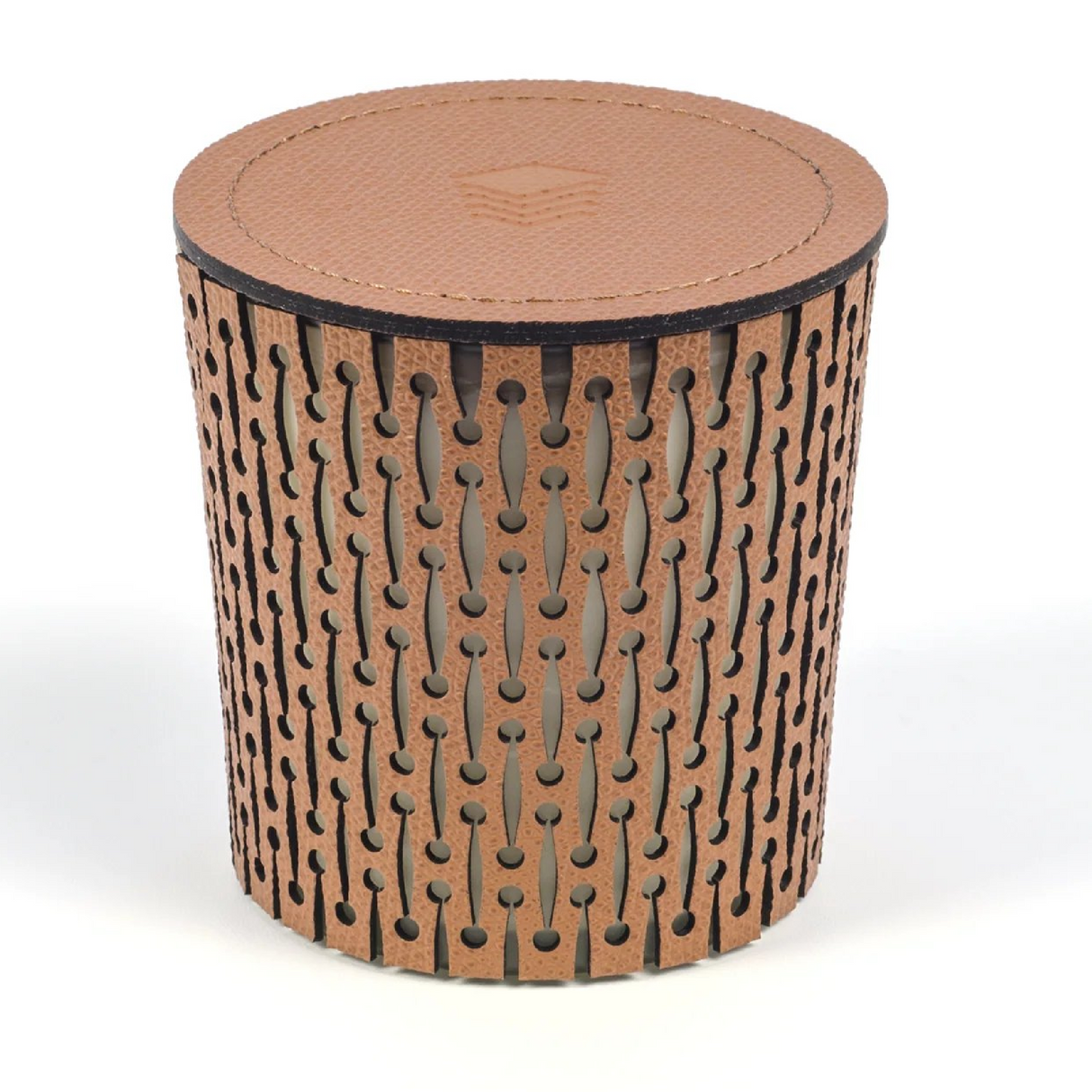 Leather Covered Glass Candle | Oroa.com