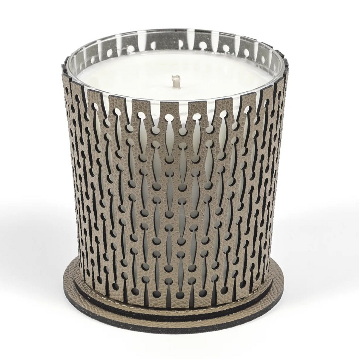 Leather Covered Glass Candle | Oroa.com