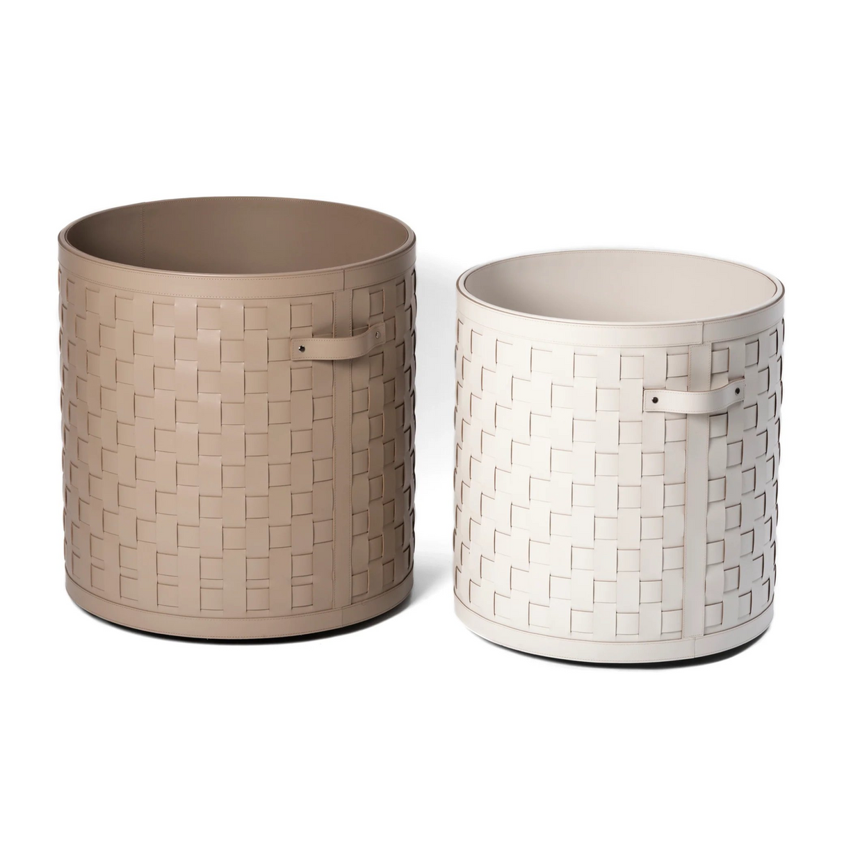 Wheeled Woven Leather Basket | Oroa.com