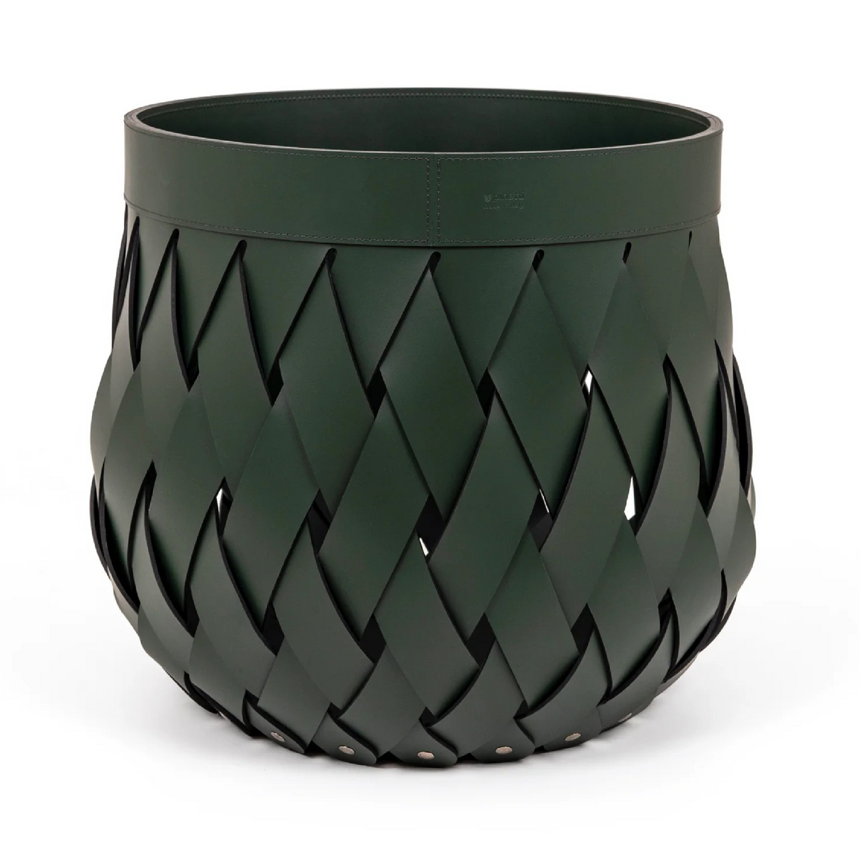 Handwoven Leather Basket | Oroa.com
