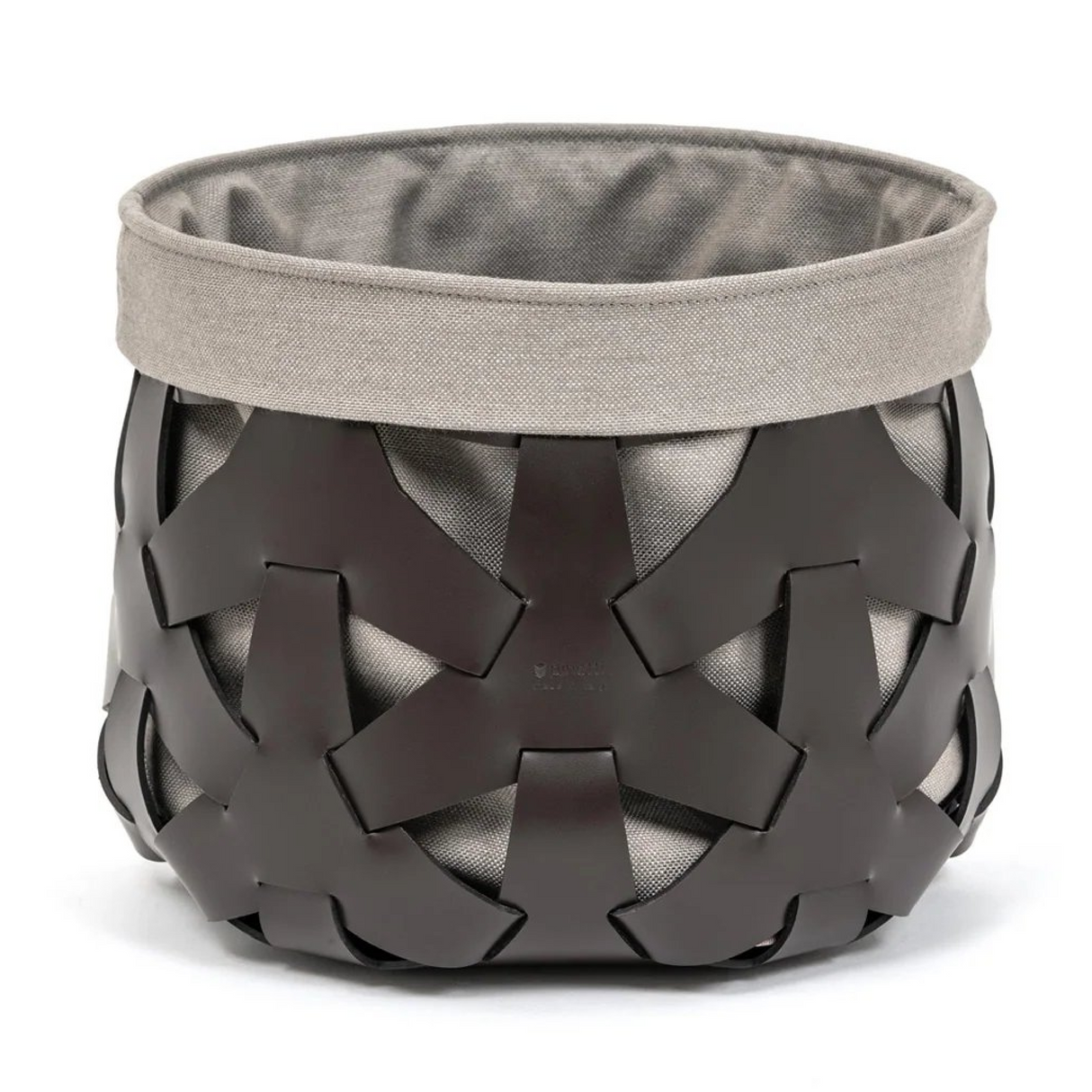 Woven Leather Round Basket S | Oroa.com