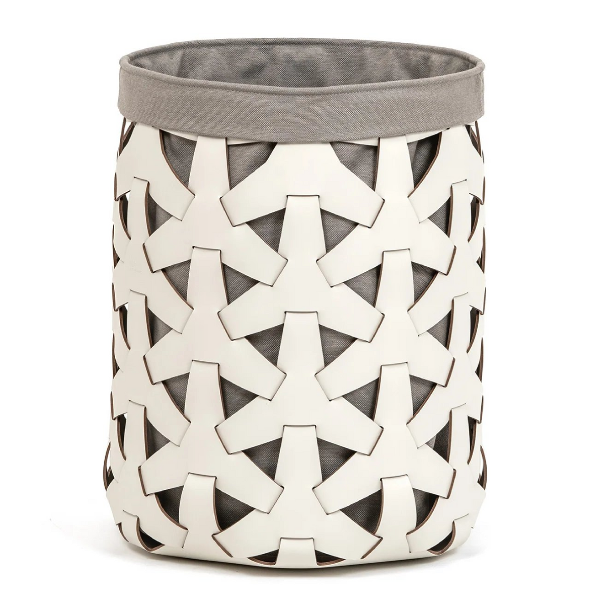 Woven Leather Round Basket | Oroa.com