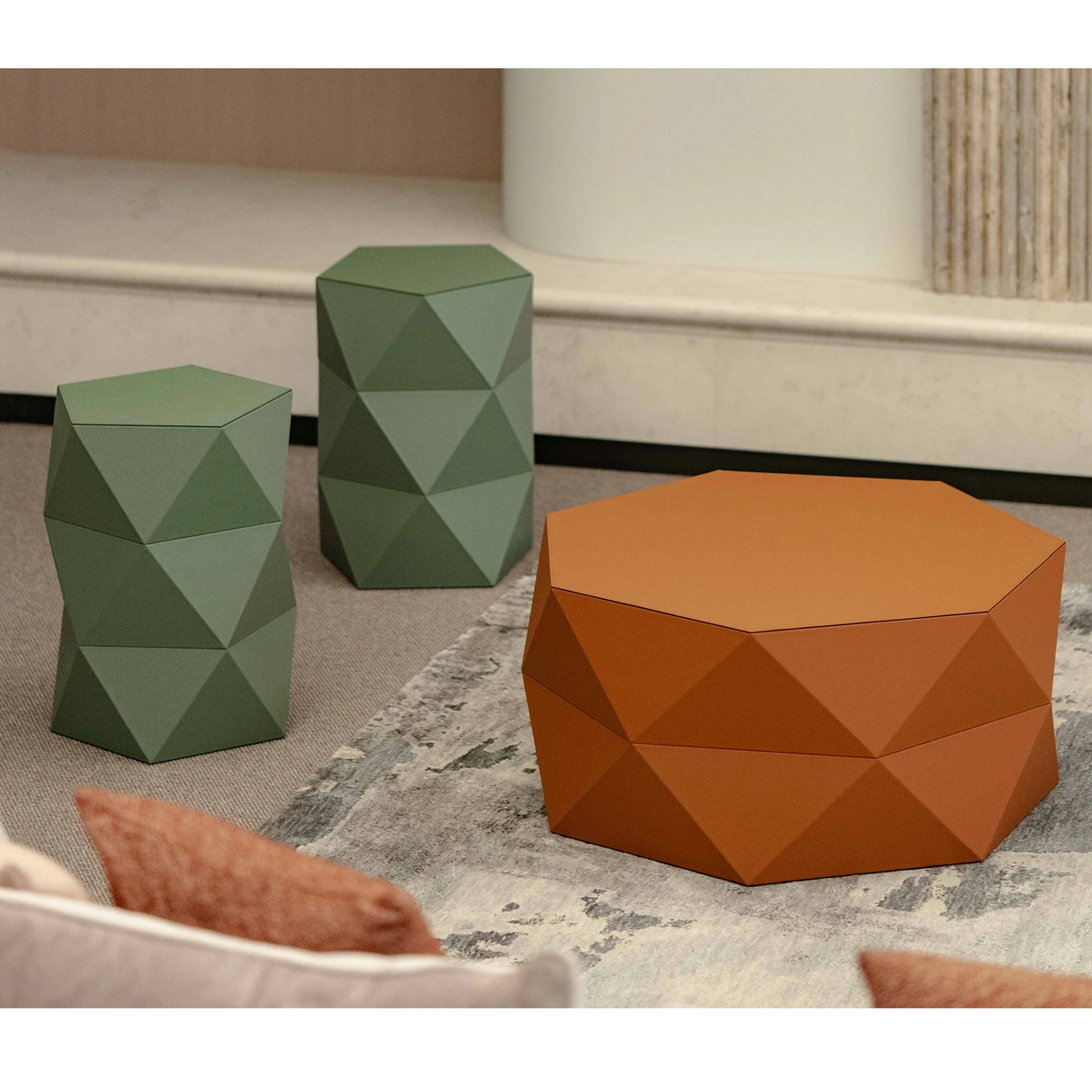 Leather Faceted Coffee Table | Oroa.com