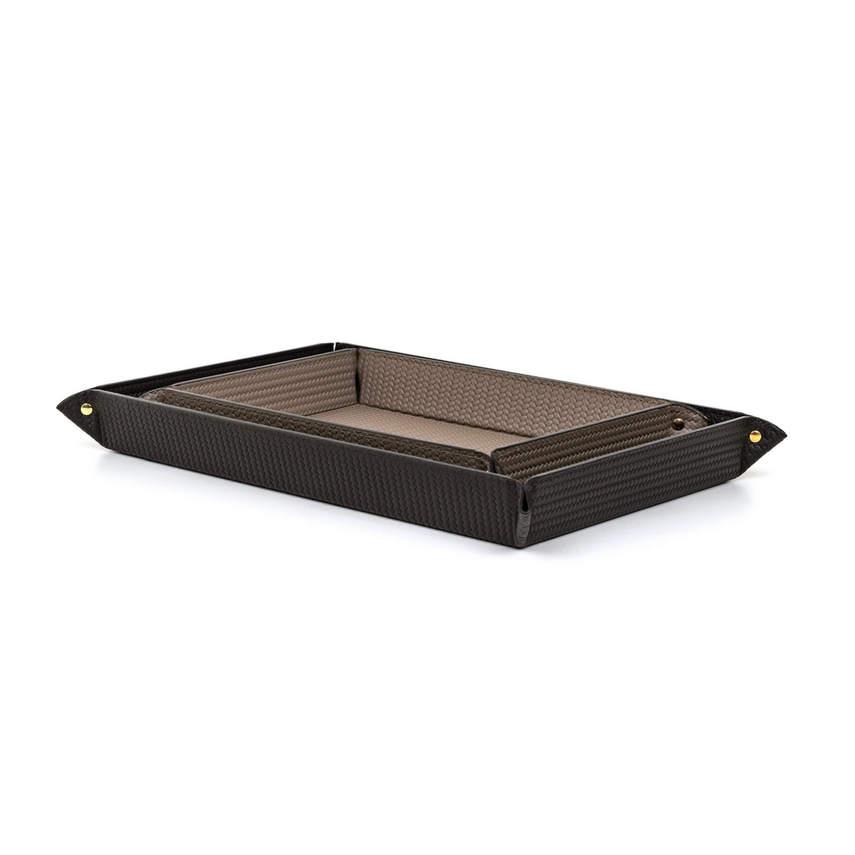 Rectangular Studded Leather Trinket Tray | Oroa.com