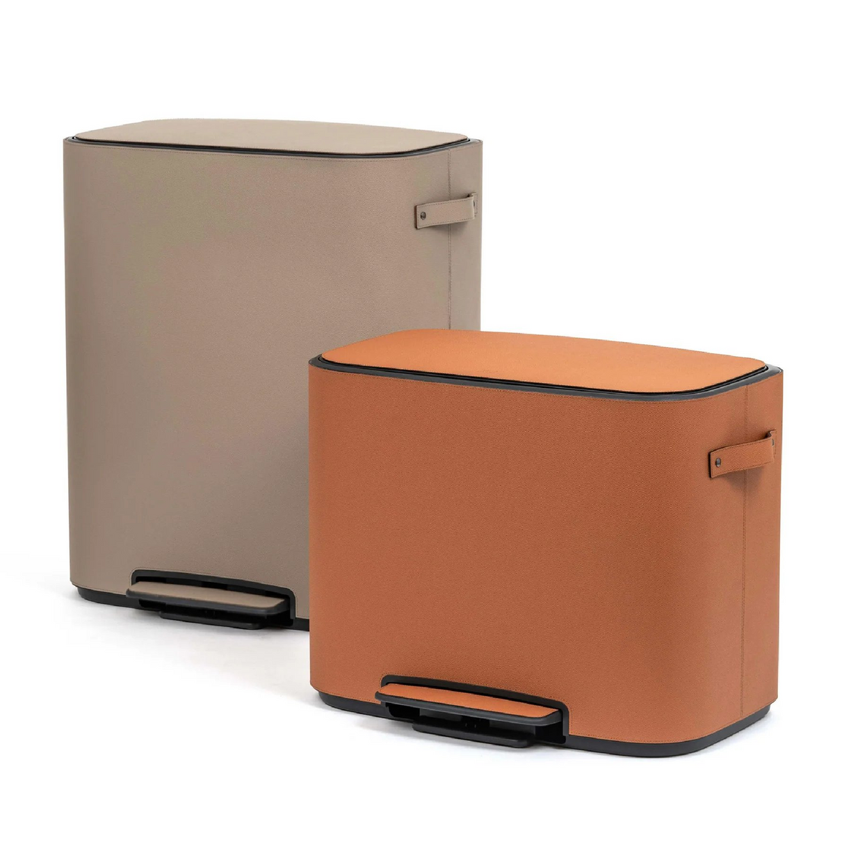 Leather Covered Tall Pedal Bin | Oroa.com