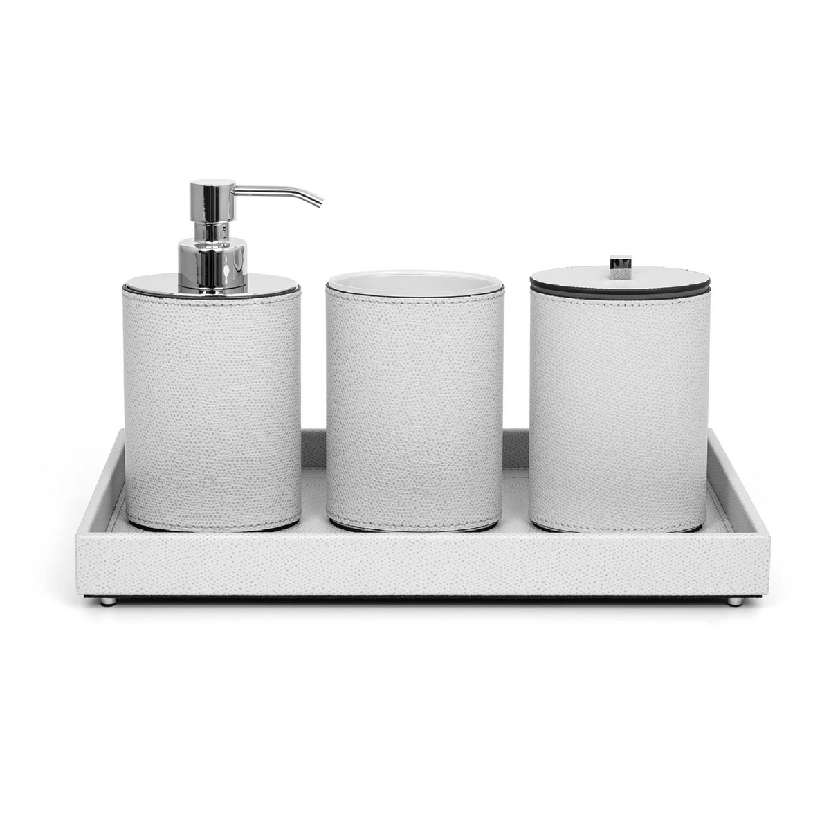 Oval Leather Covered Bathroom Set | Oroa.com