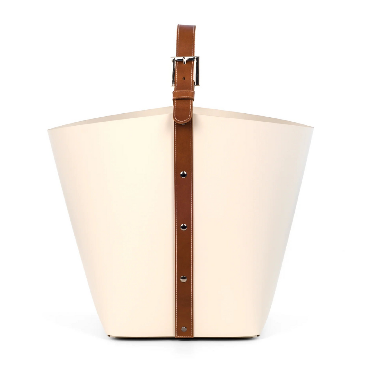 Flared Leather Basket with Handle | Oroa.com