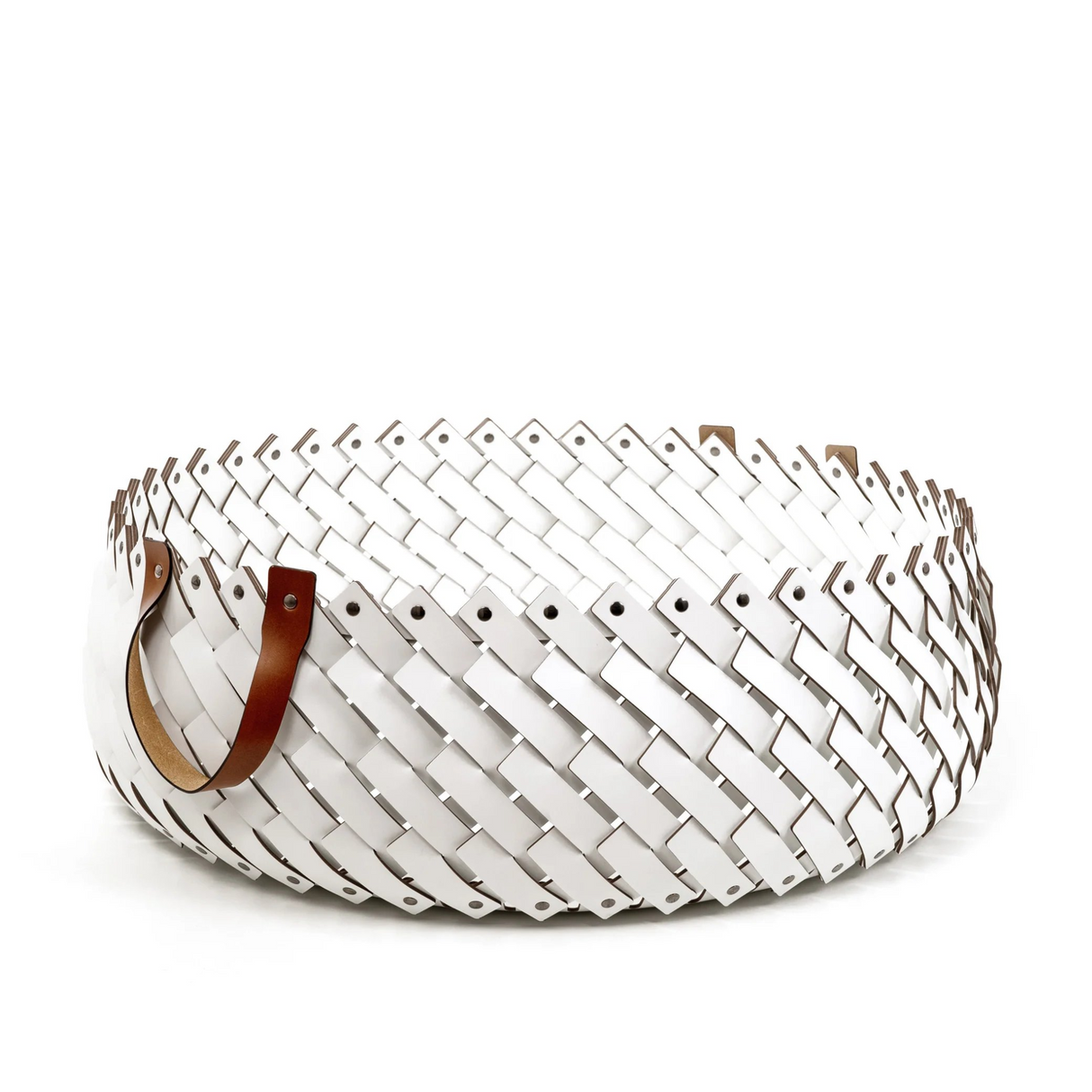 Handwoven Leather Basket | Oroa.com