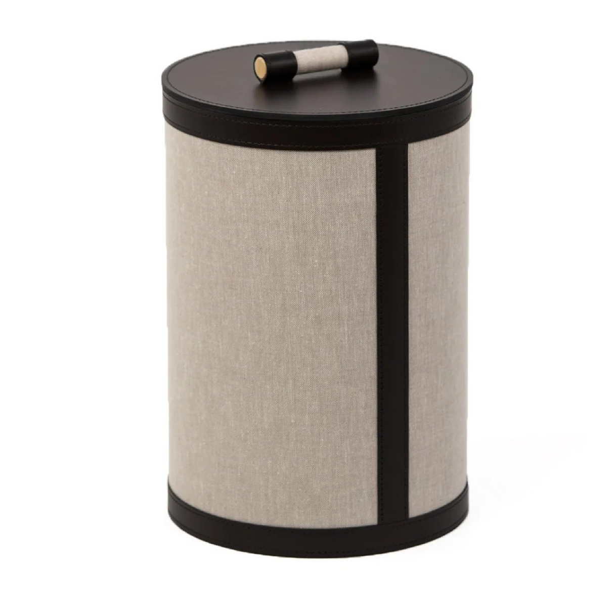 Round Black Leather Paper Bin | Oroa.com
