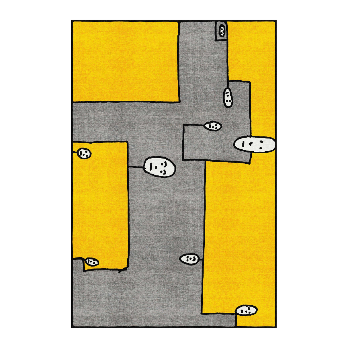 Illustrated Yellow Rug 10' x 6'7" | Oroa.com