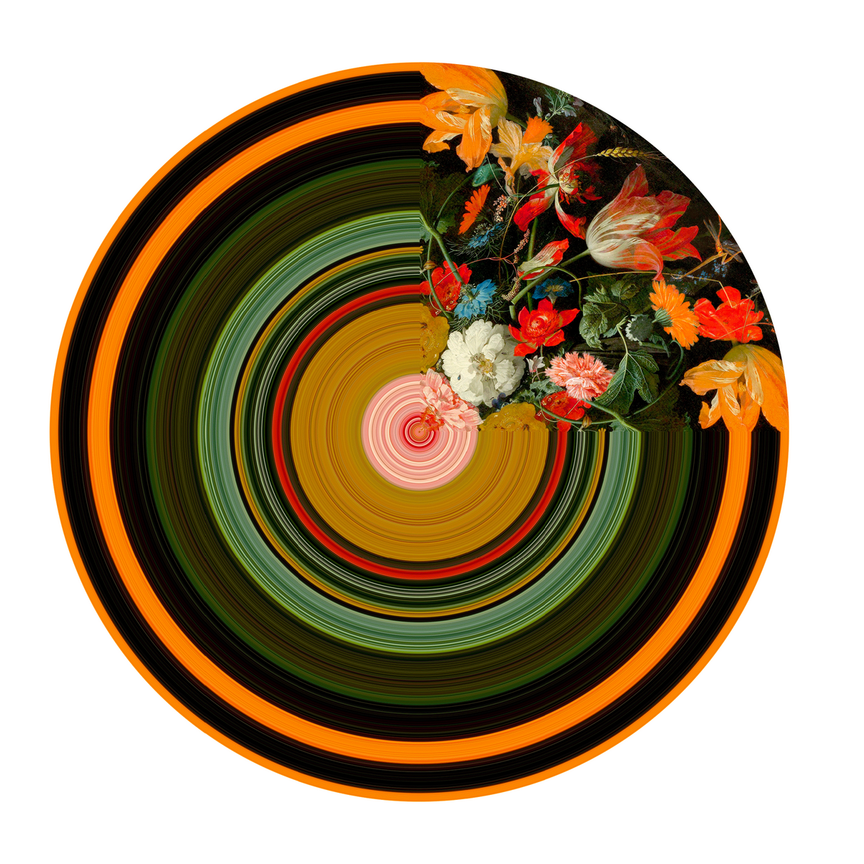 Multicolored Flowers Round Rug | Oroa.com