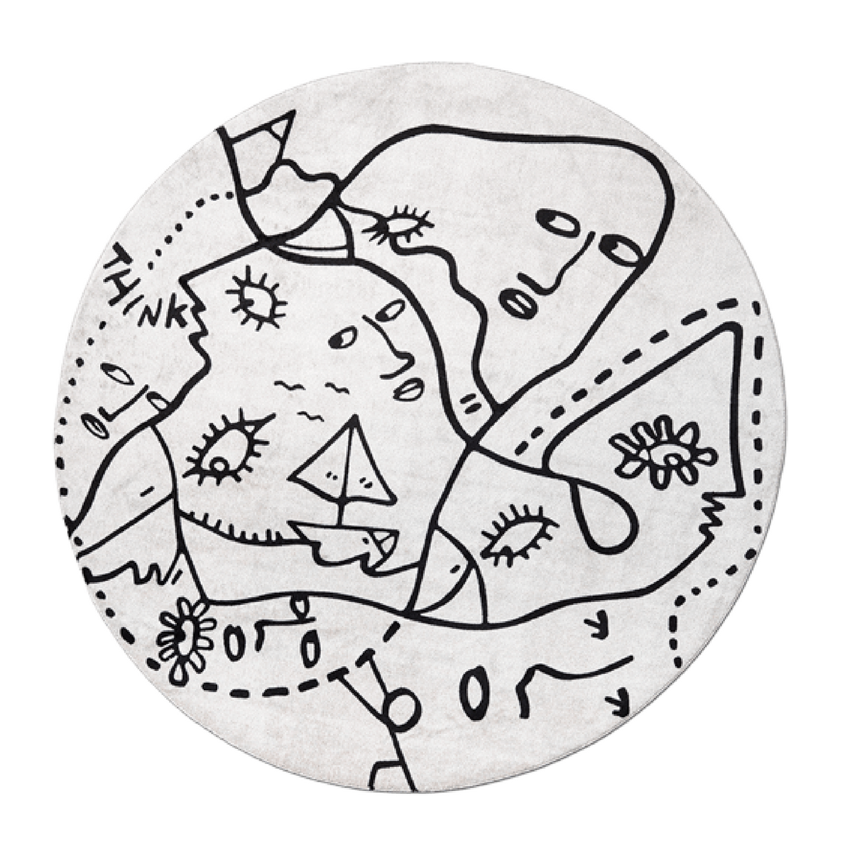Black & White Round Rug | Oroa.com