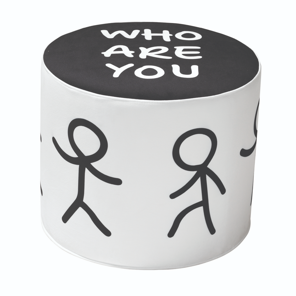 Stylized Drawing Cylinder Pouf S | Oroa.com